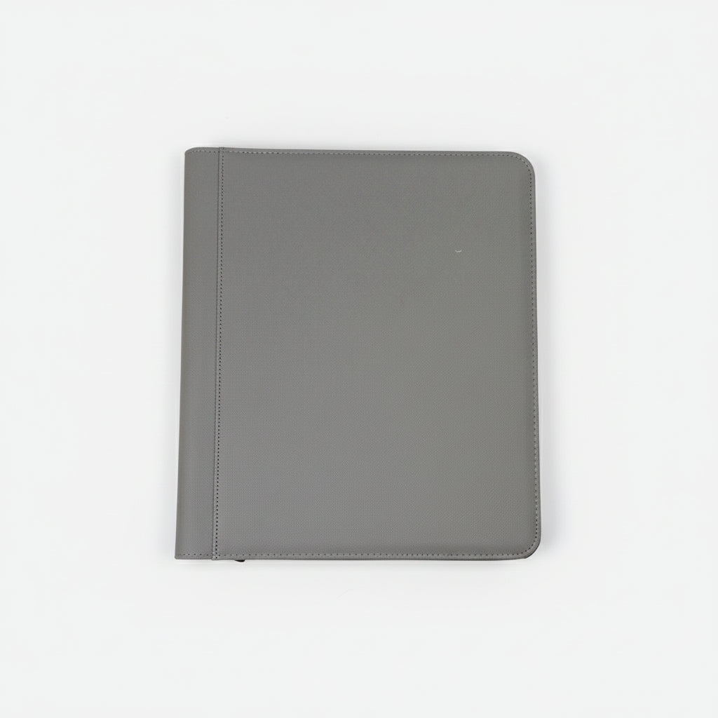 Generic 9-Pocket Zippered Top loader Binder Grey